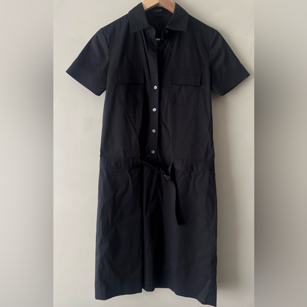 Theory Black Button-Up Mini Dress 525